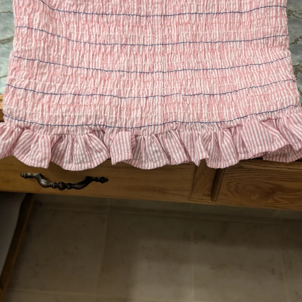 Pink Striped Womans Dress - Picture 5 of 7